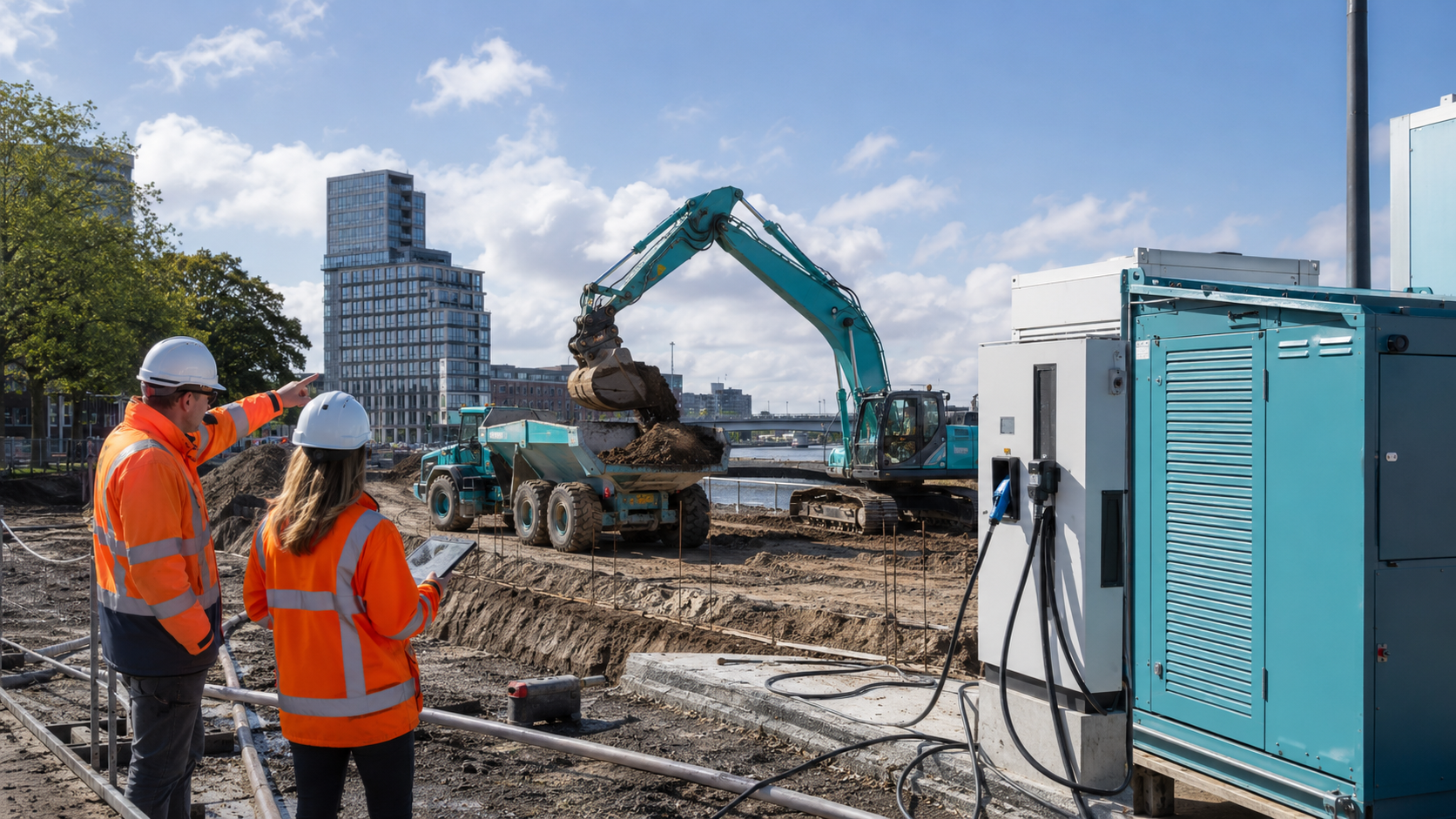 emissieloos bouwen met elektrisch materieel